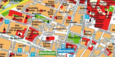 Mappa stradale di monaco di baviera centro città