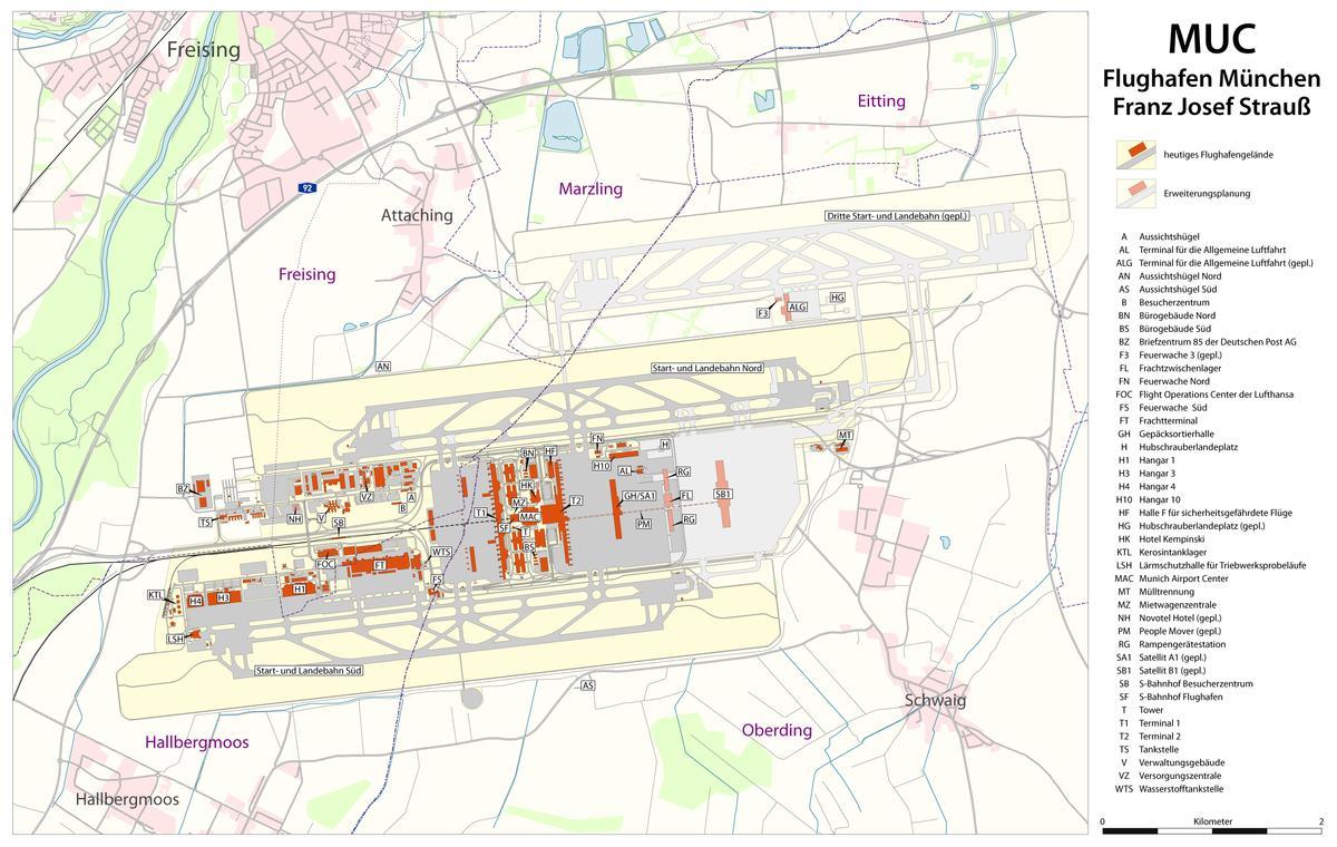 munich airport terminal mappa