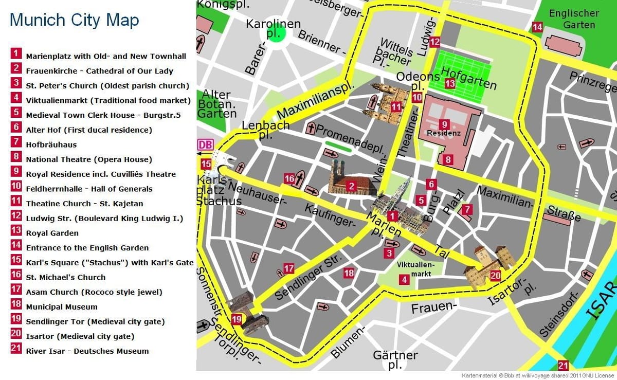 monaco di baviera la mappa attrazioni
