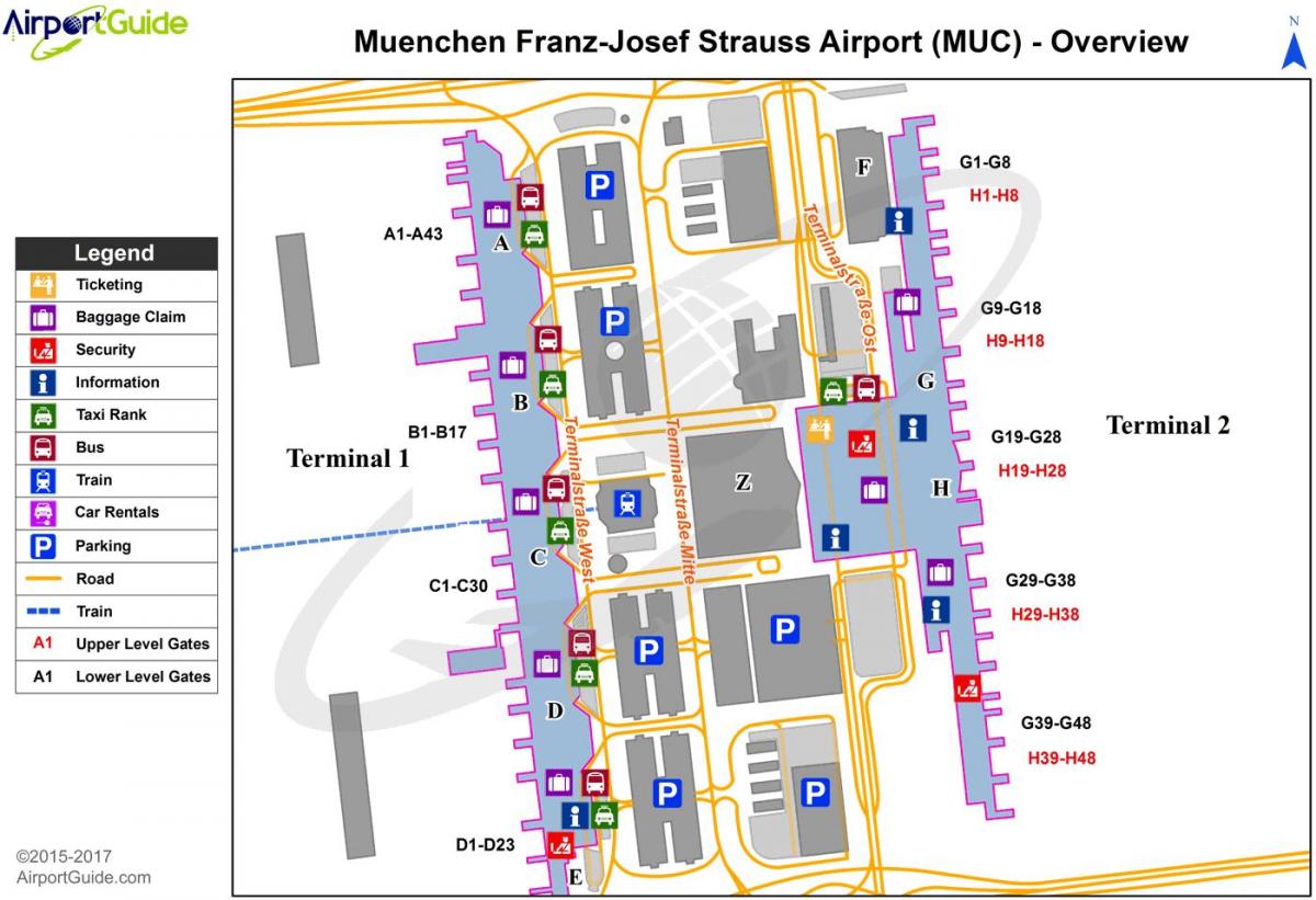 aeroporto internazionale di monaco la mappa