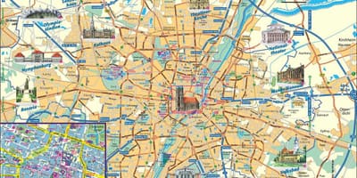 Mappa della città di monaco di baviera, germania
