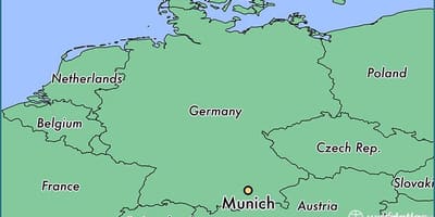 Monaco di baviera nella mappa