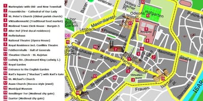 Monaco di baviera la mappa attrazioni